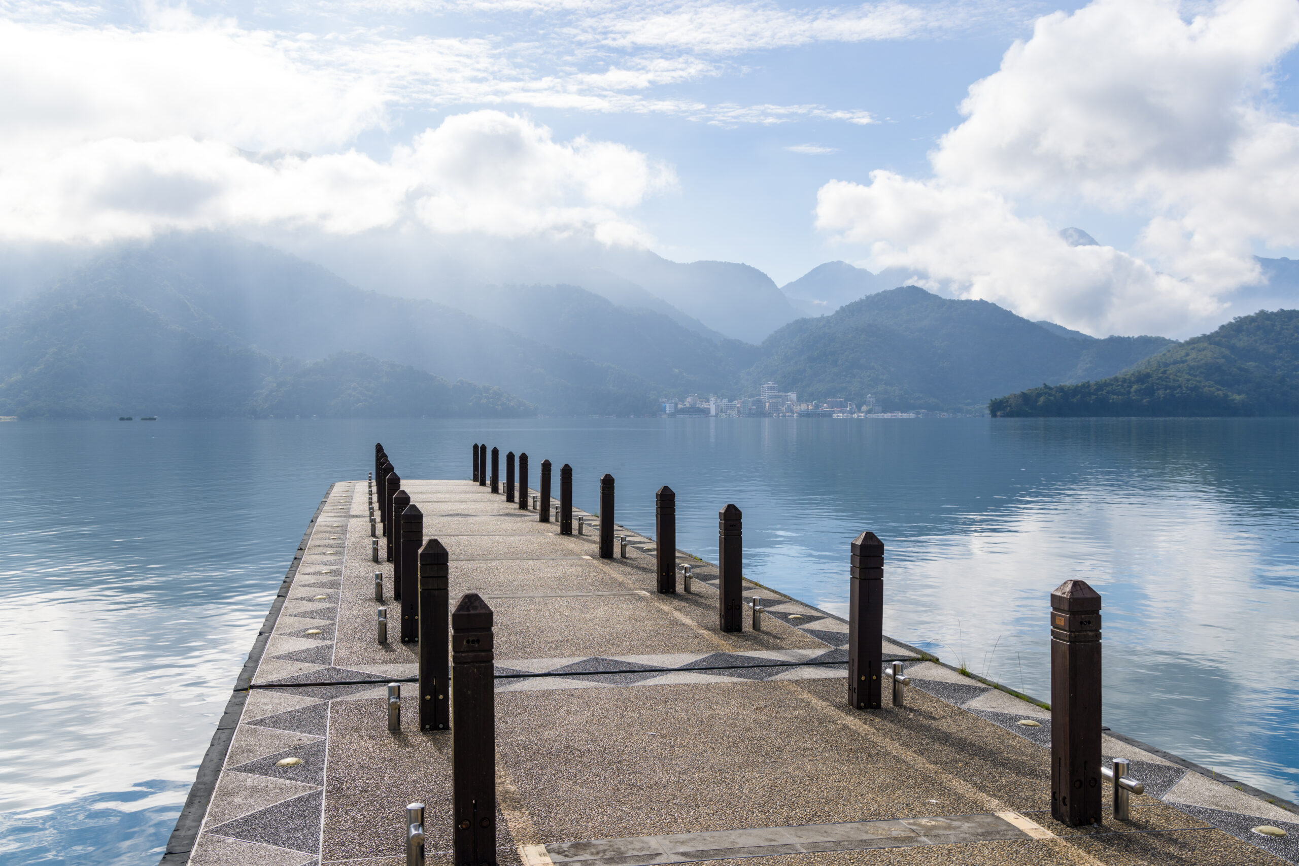 Walking path over the sun moon lake in Nantou of Taiwan